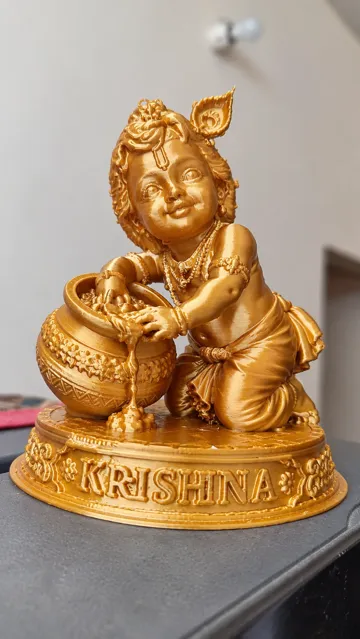 Letrero o emblema decorativo: Baby Krishna (Makhan Chor) — vista de referencia 4