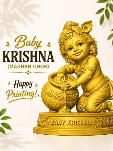 Letrero o emblema decorativo: Baby Krishna (Makhan Chor) — vista de referencia 2