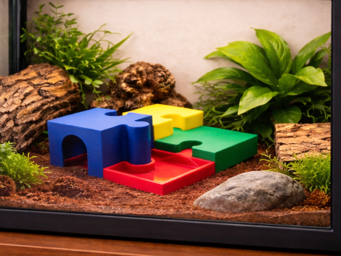 Puzzle Critter Habitat Set with Hide & Water Dish