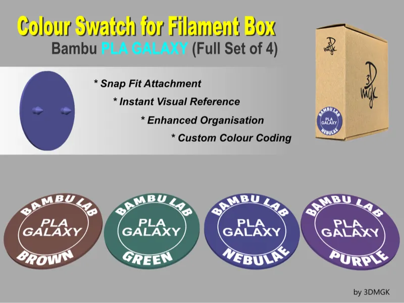 Filament Box Swatch - Bambu PLA GALAXY