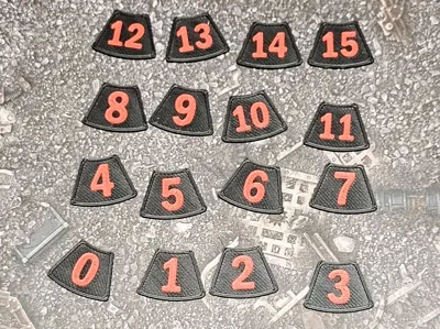 Killteam numbered tokens for wounds tracking