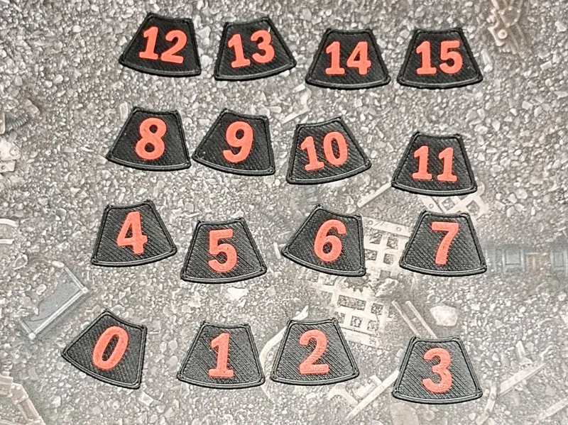 Killteam numbered tokens for wounds tracking