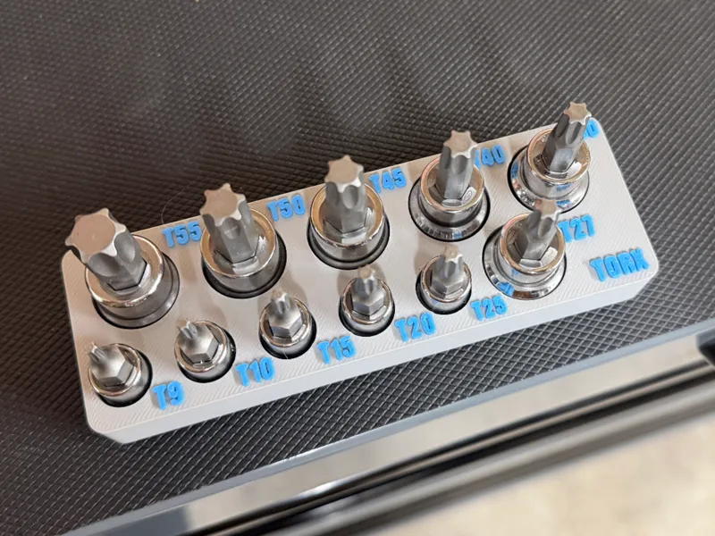 Husky Torx Sockets Gridfinity Holder T9-T55
