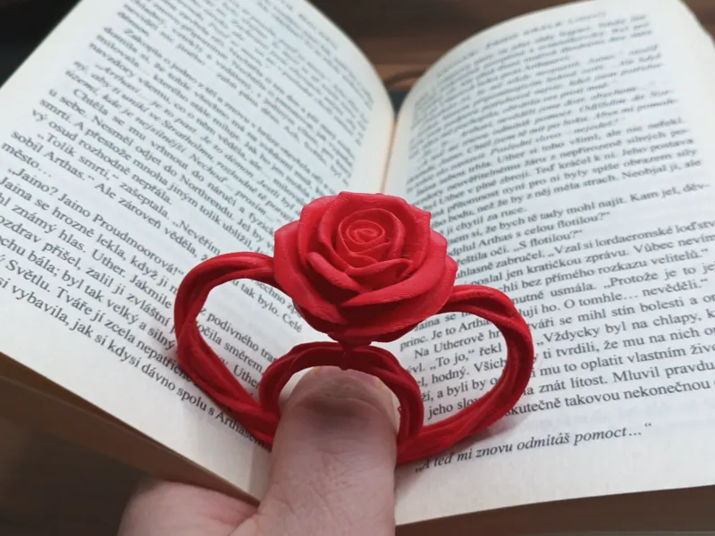 Rose finger bookmark