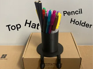 Top hat pencil holder