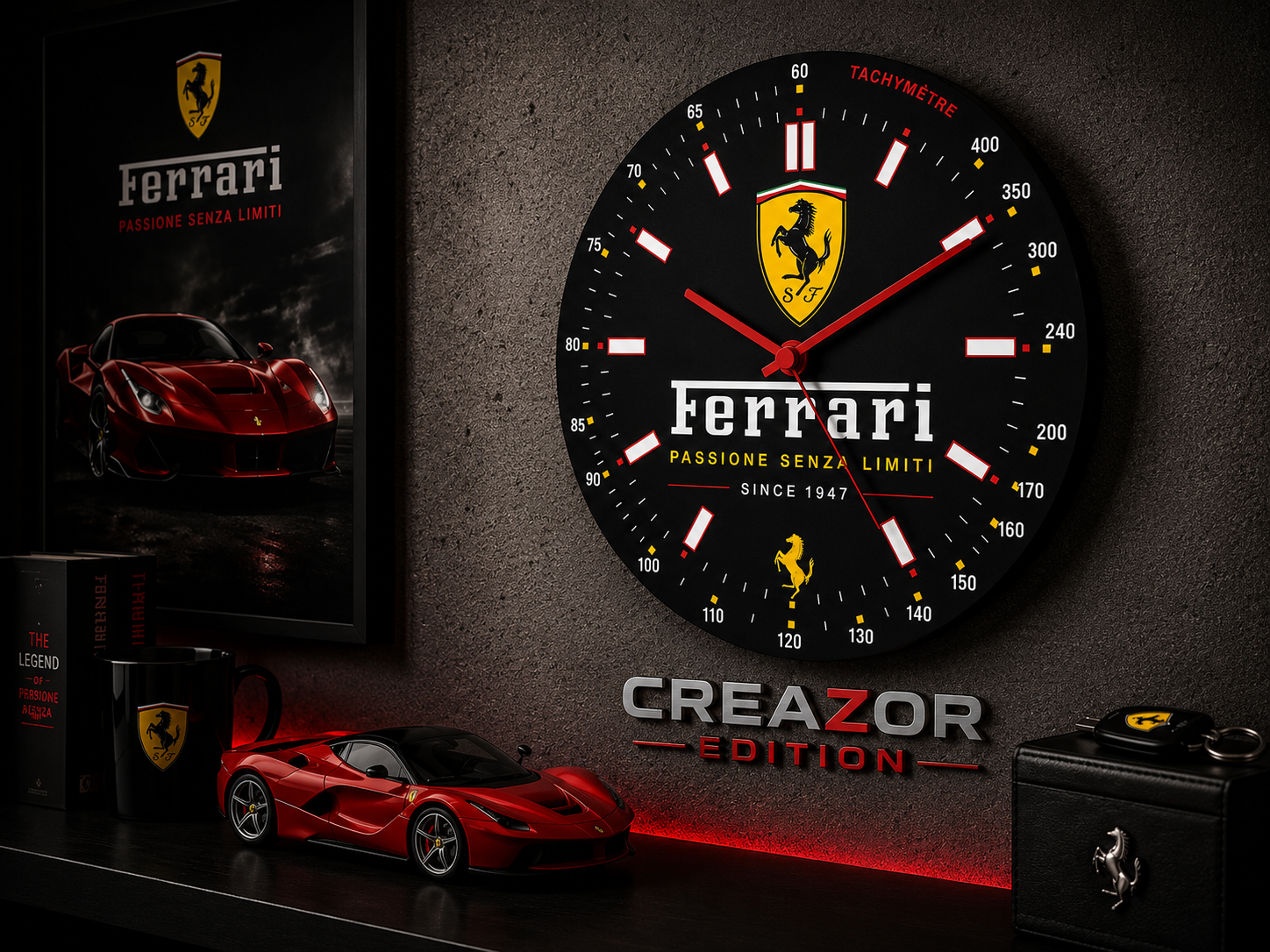 Horloge Murale interchangeable – Édition Ferrari