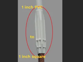 1 inch PVC to 1 inch square antenna mast adapter