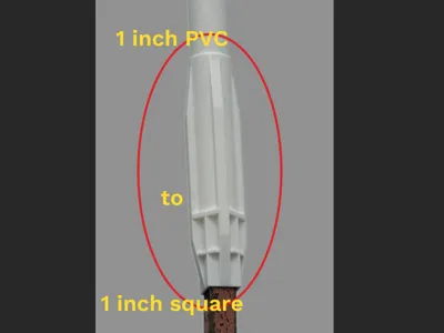 1 inch PVC to 1 inch square antenna mast adapter