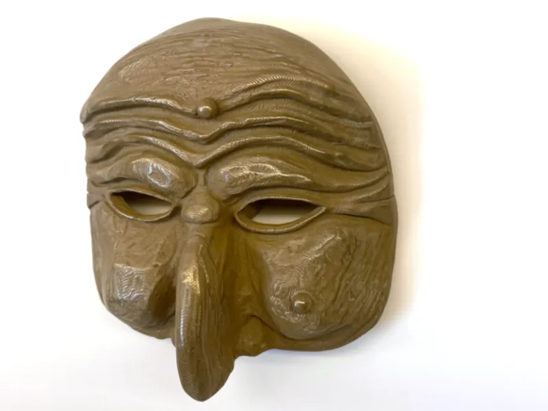 maschera di pucinella bronzo