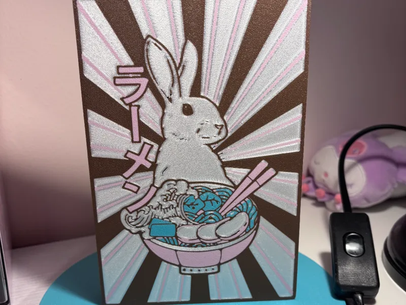 Rabbit ramen light box Coniglio ramen lightbox jap