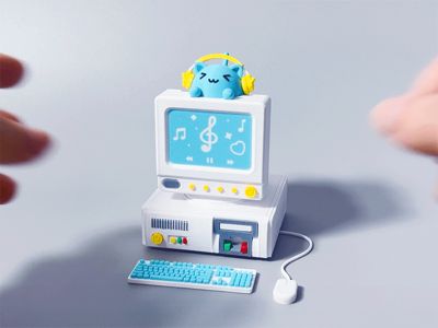 Meow Meow Rest Station - A stress-relieving computer cat, pressable ...