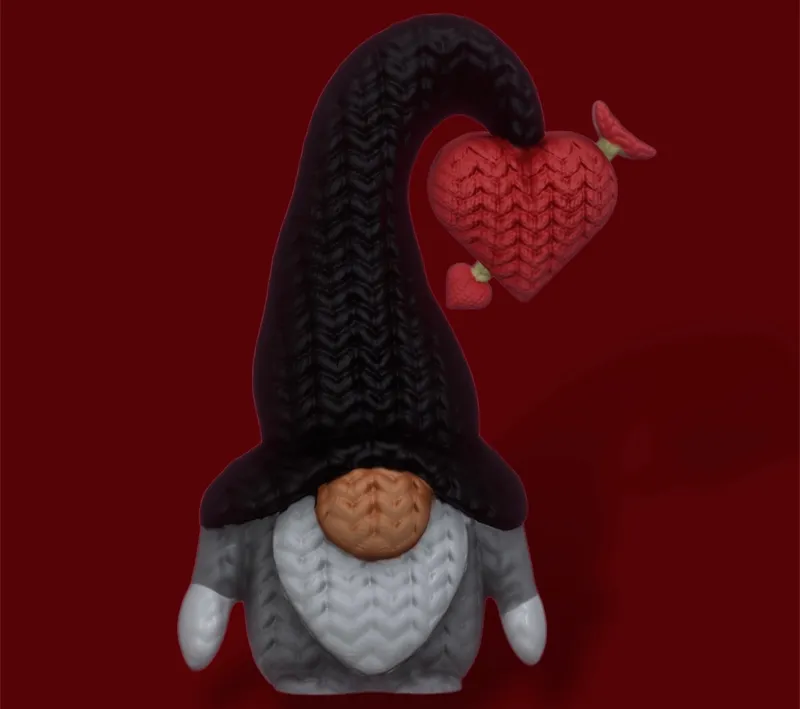 Valentines Crochet Gnome