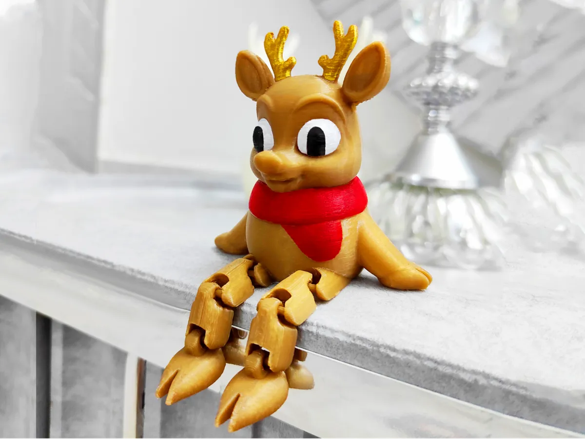 Articulated Christmas Reindeer Flexi Cute by PinkyWings MakerWorld: Download Free 3D Models - 3D model önizlemesi
