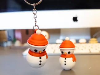 Snowdear cute kawaii snowman christmas keychain