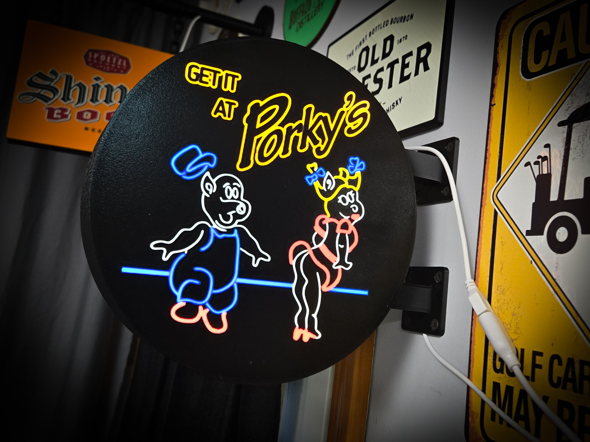 Get it at PORKY’S ~ 2-Sided Round Lightbox
