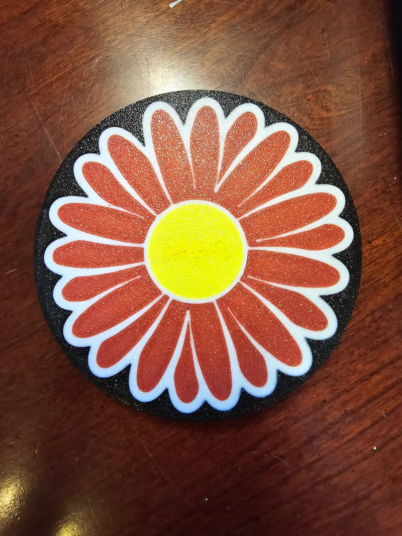 Red Daisy Coaster