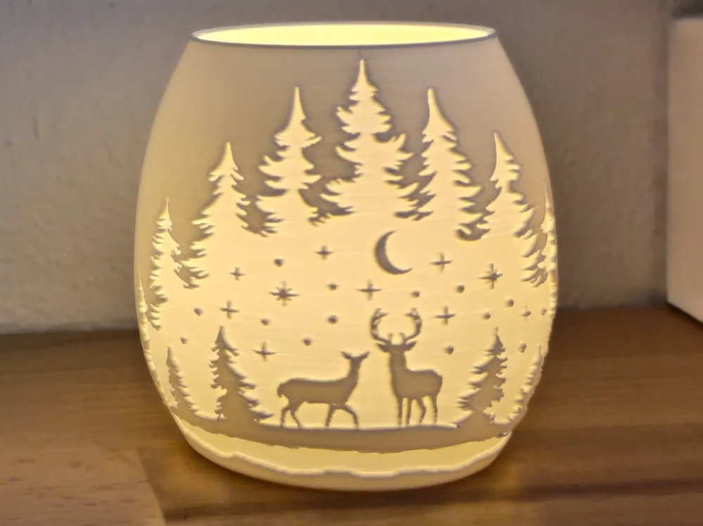 Tealight Christmas Deer lamp_3 by msprint MakerWorld: Download Free 3D ...
