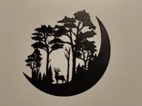 Décoration murale renne en forêt sous la lune — photo 1