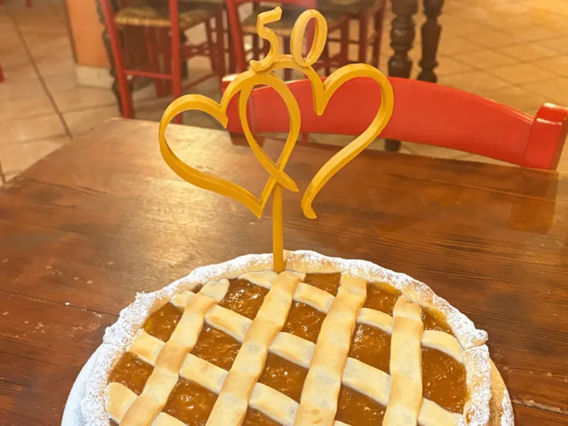 Cake Topper "50 Anni di Matrimonio" – Nozze d’Oro 