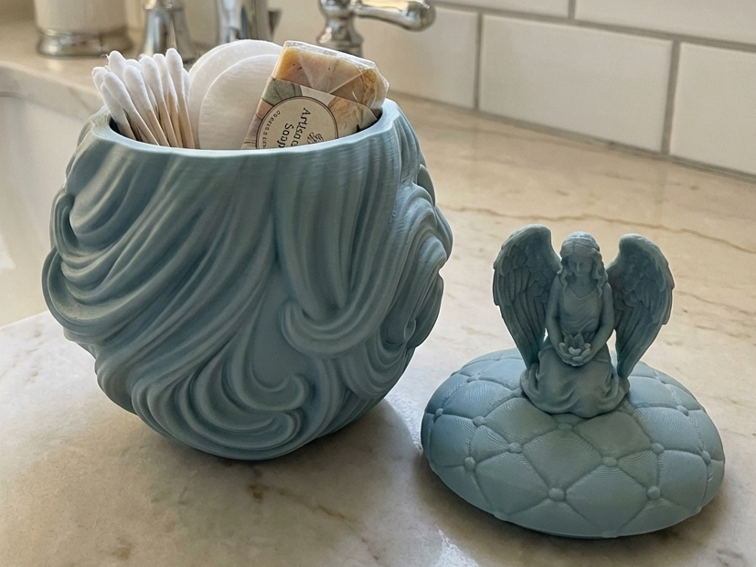 Angel Serenity Vanity Jar & Bathroom Organizer