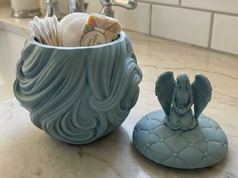 Angel Serenity Vanity Jar & Bathroom Organizer