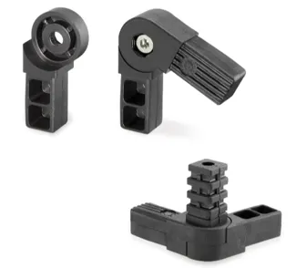 Connettore a snodo per tubi quadri 20mm 25mm