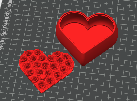 Miniatura 1 do modelo 3D Valentine Heart Gift Box with Roses