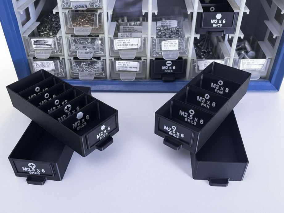 Raaco Hardware Storage Drawers + Parametric Labels