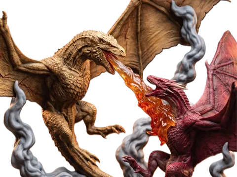Figura decorativa: Sunfyre vs Meleys – Battle of Rook's Rest — referencia de MakerWorld