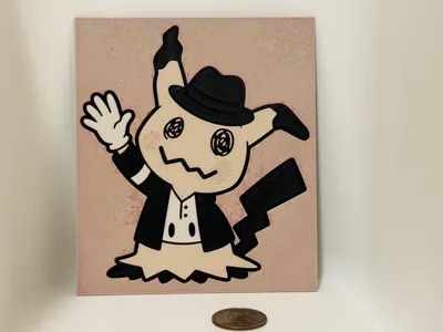 mimikyu MJ glove halloween wall art