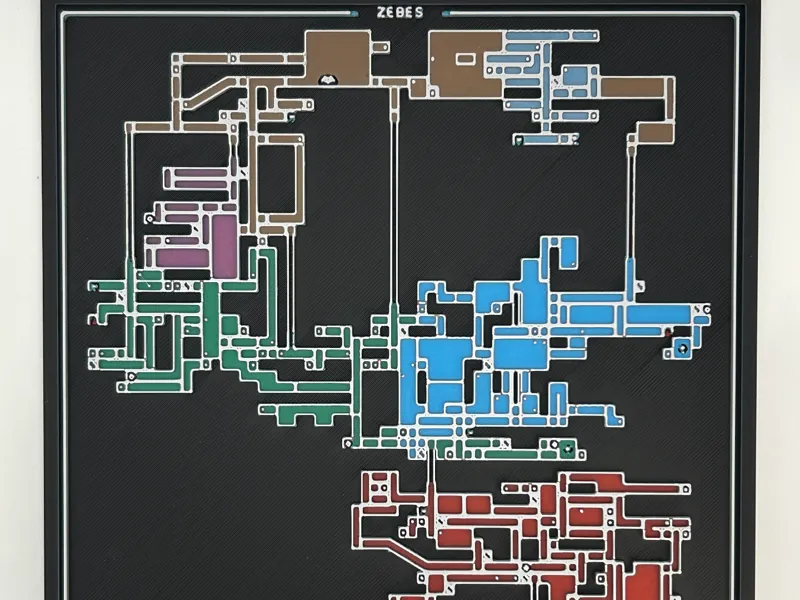 Super Metroid Zebes Map HueForge