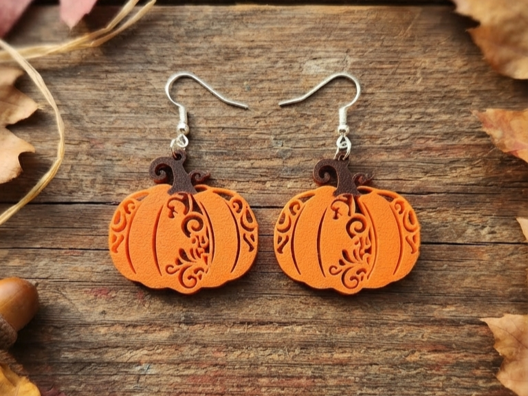 Hybrid Decorative Pumpkin Earrings - 1