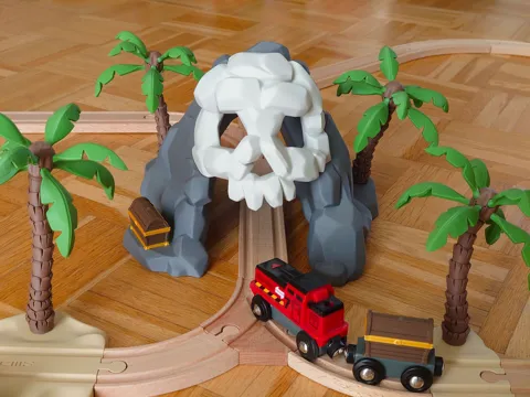 Adorno temático: Skull Rock tunnel with magnetic treasure chest — referencia de MakerWorld