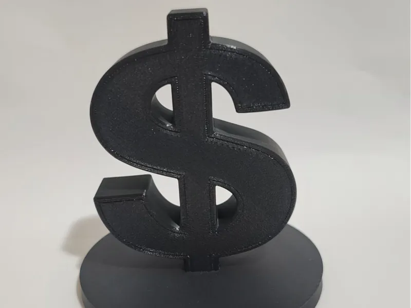 Dollar Symbol Desk Model with Base