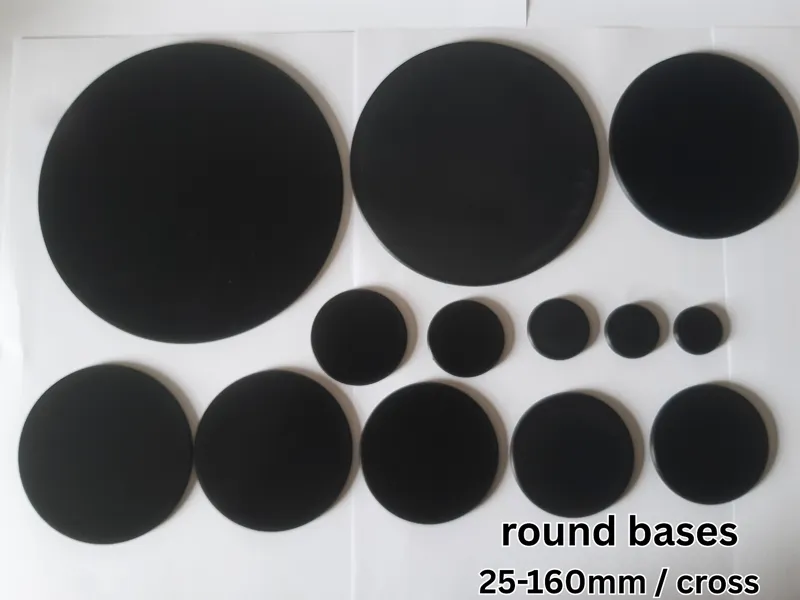 round bases - 25-160mm - plane - cross