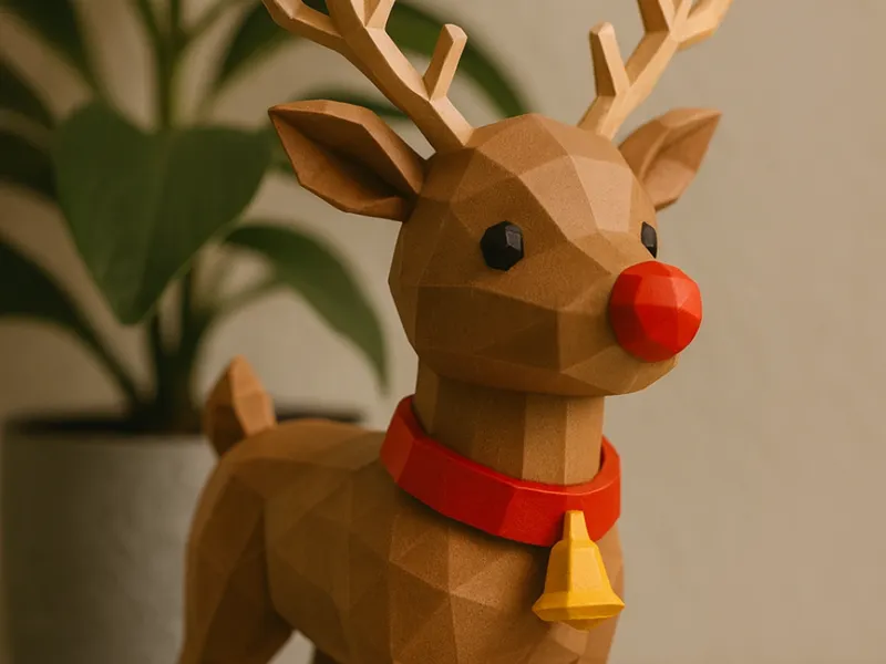low poly Reindeer