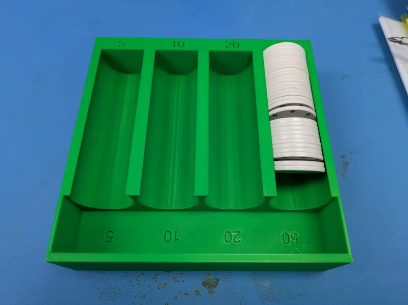 4 row Poker Chip Holder with Catchment Tray
