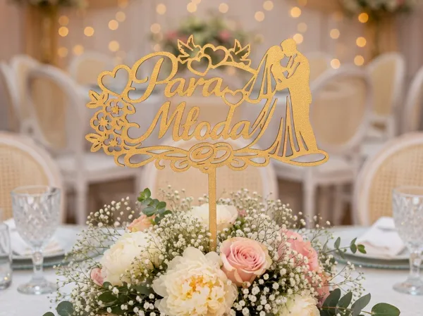 Topper mariage silhouette des mariés