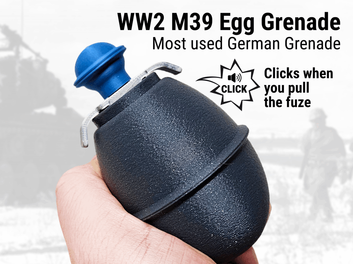 WW2 Egg Grenade with Clicking Fuze Sound - 1