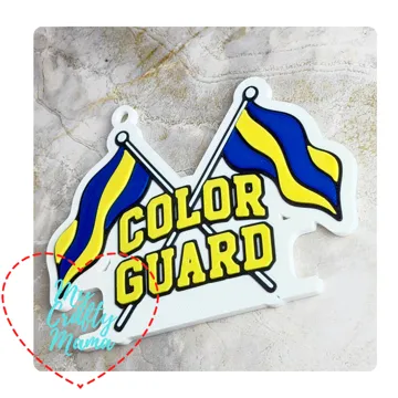 Accesorio para sujetar ligas de cabello: Color guard hair tie holder keychain — vista de referencia 5