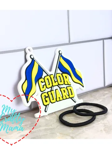 Accesorio para sujetar ligas de cabello: Color guard hair tie holder keychain — vista de referencia 2