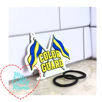 Accesorio para sujetar ligas de cabello: Color guard hair tie holder keychain — vista de referencia 4