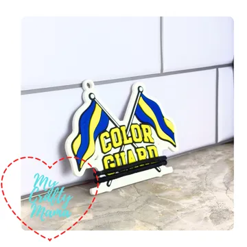 Accesorio para sujetar ligas de cabello: Color guard hair tie holder keychain — vista de referencia 3