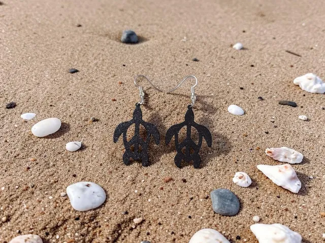 Turtle peace earrings