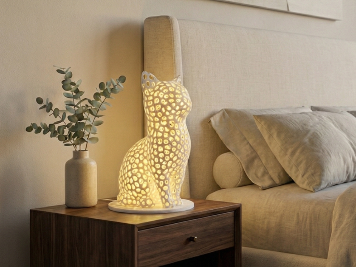 Gatto voronoi lampada 