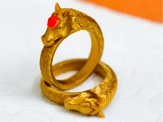 马年金马吉祥戒指指环-镶嵌宝石/一体