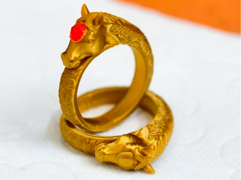 马年金马吉祥戒指指环-镶嵌宝石/一体