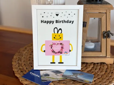 Birthday Gift Card in Picture Frame