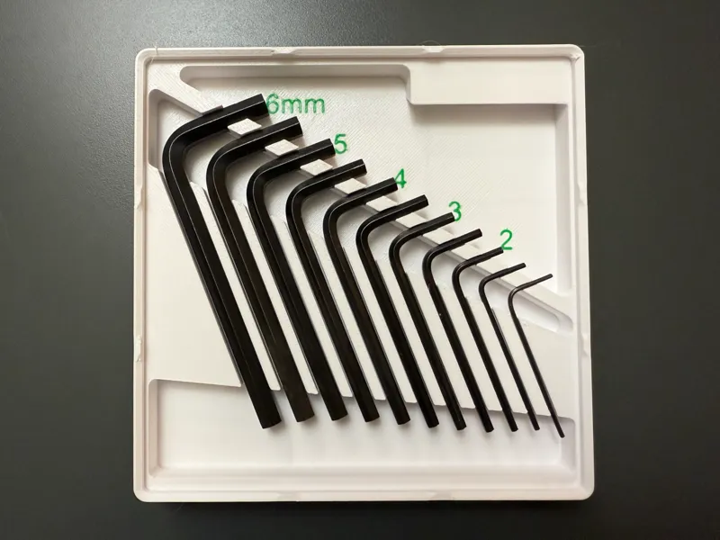 Metric hex key gridfinity bin