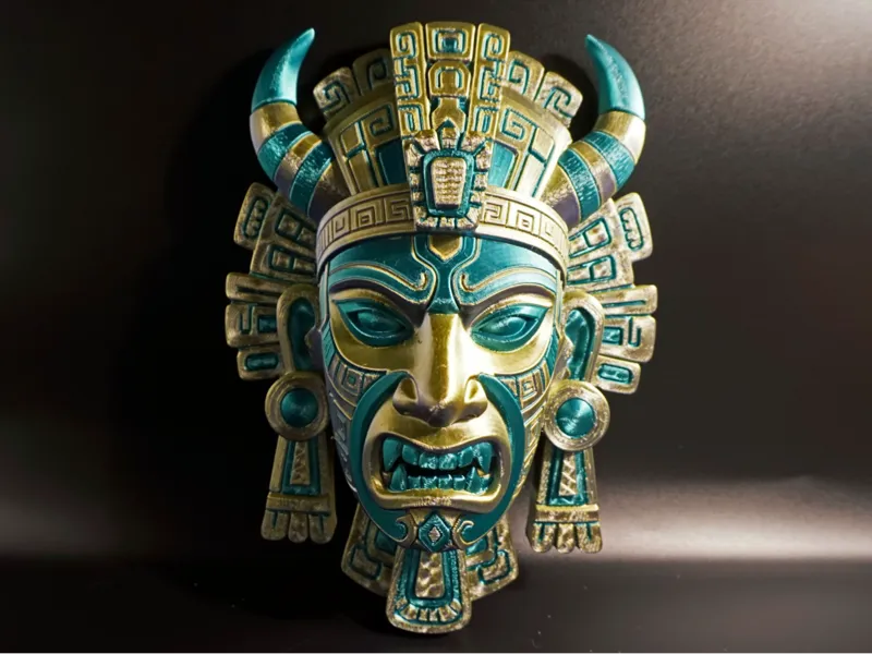 Jade Guardian: Mesoamerican Tribal Mask
